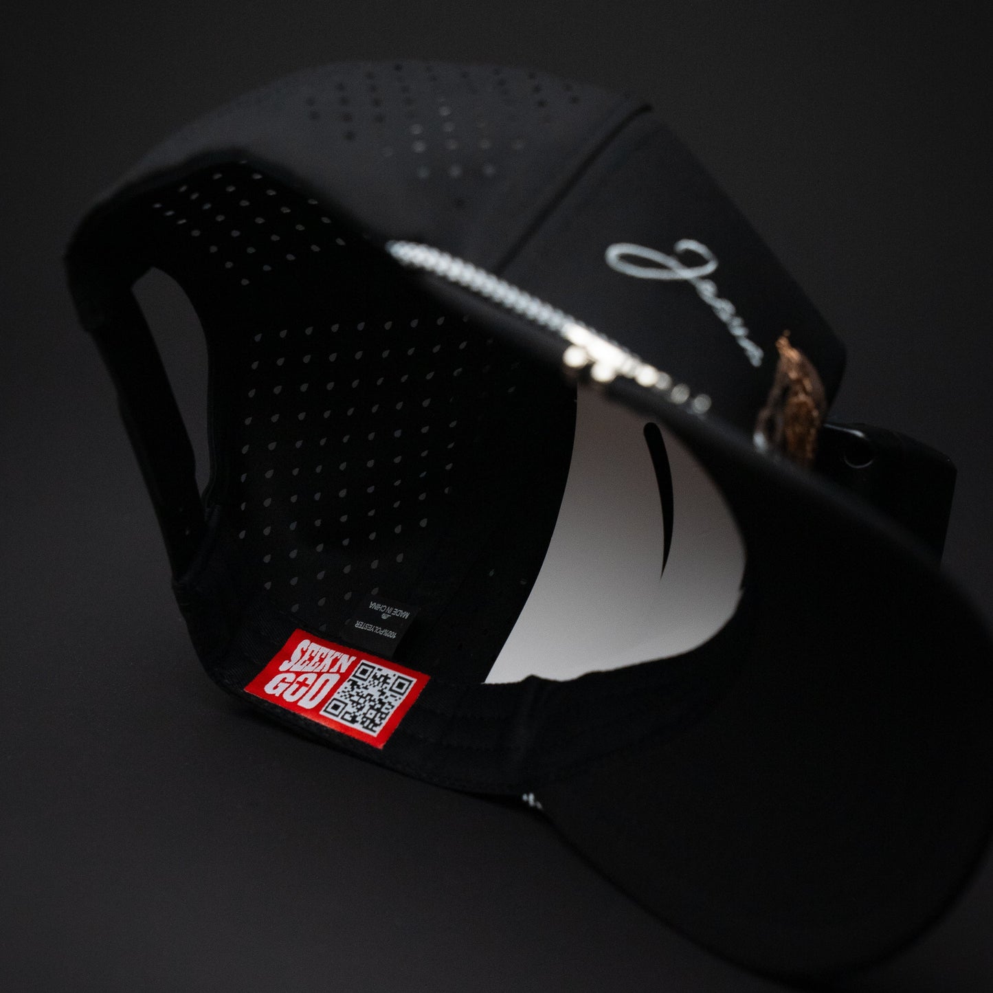 Jesus Christ CAP (BLACK TRUCKER ROPE)