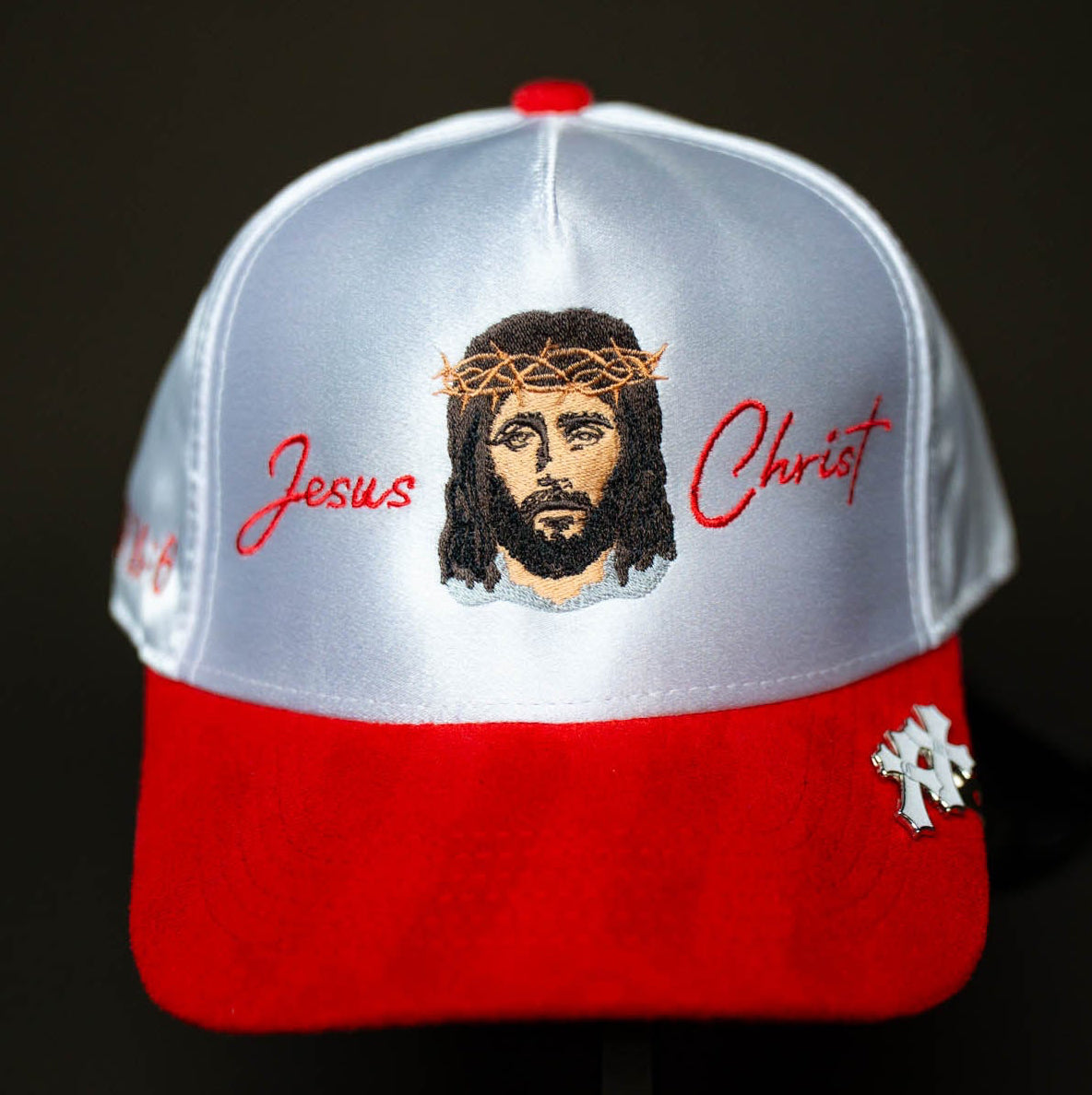 Jesus Christ Hat (WHITE WITH RED)