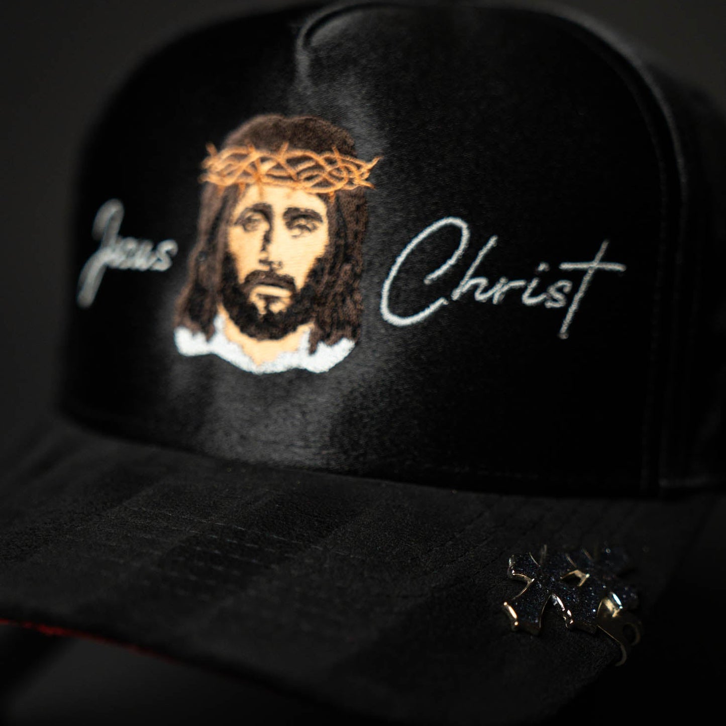 Jesus Christ Hat (BLACK RED BOTTOM)