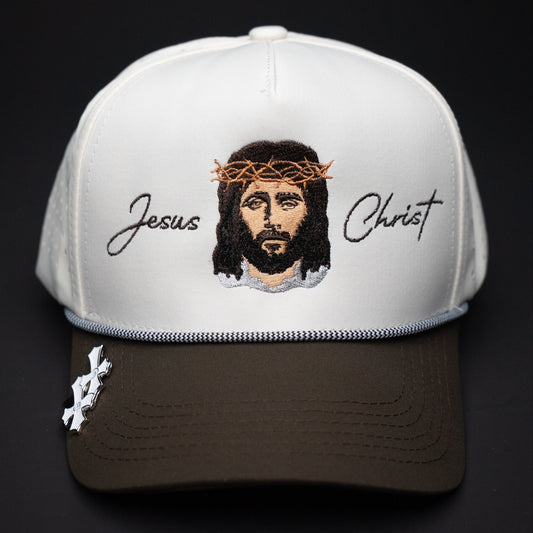 Jesus Christ CAP (BROWN & WHITE ROPE)