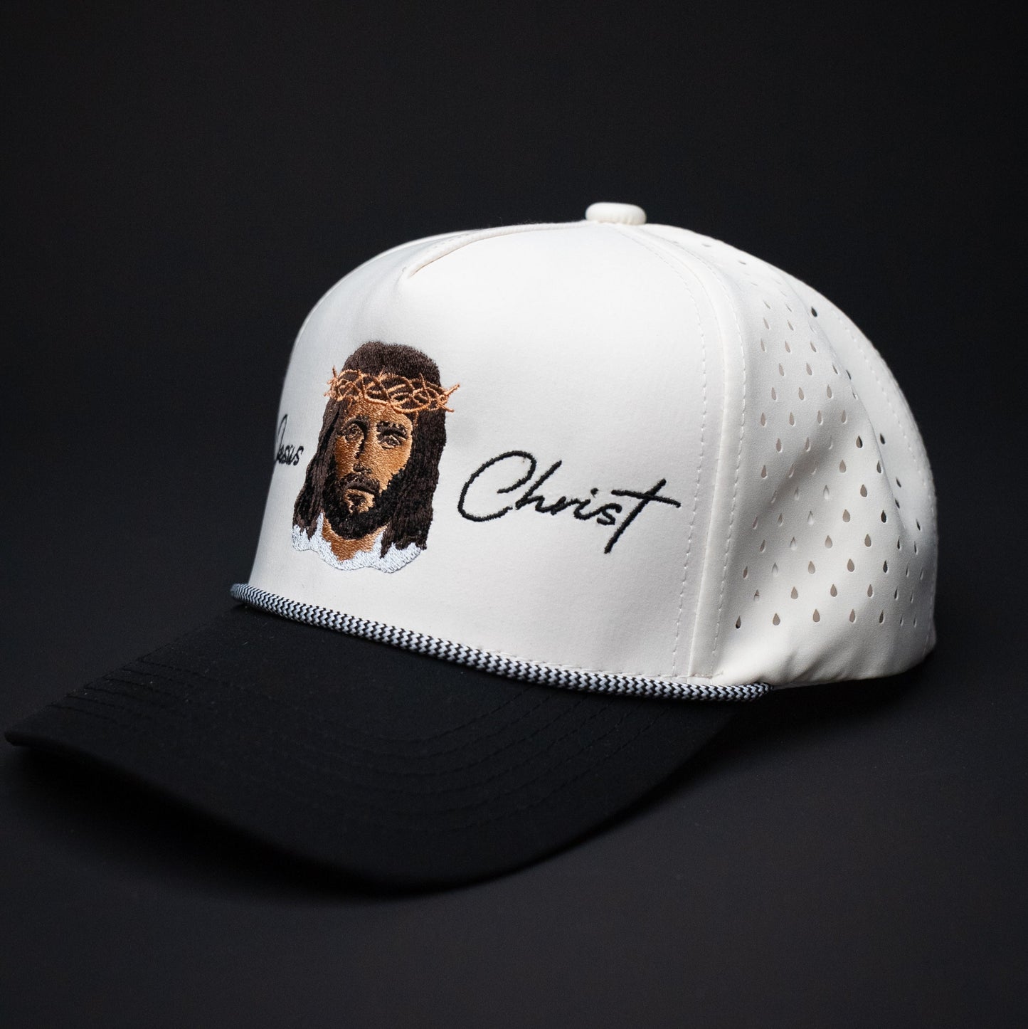 Jesus Christ CAP (BLACK & WHITE ROPE)