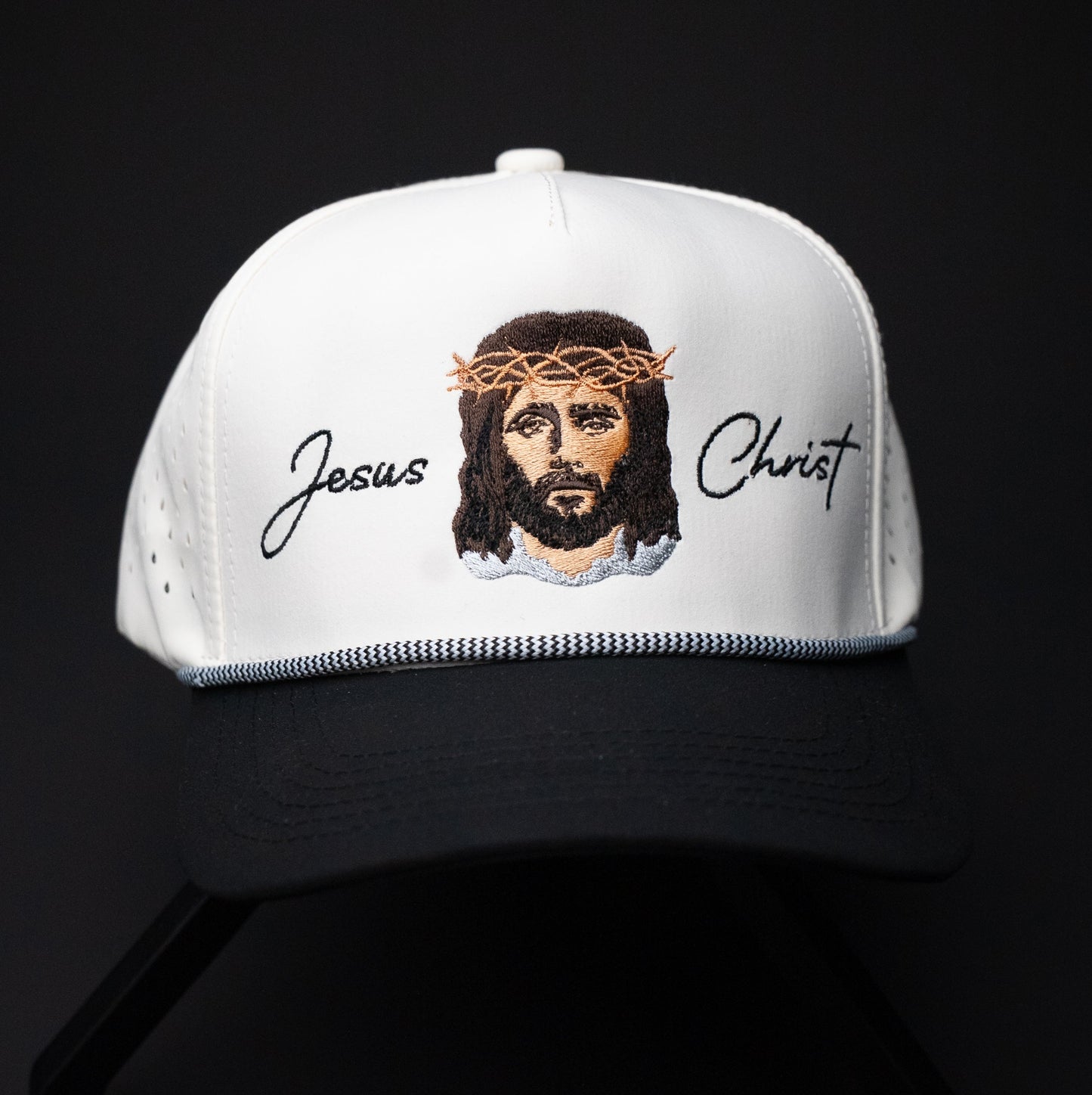 Jesus Christ CAP (BLACK & WHITE ROPE)