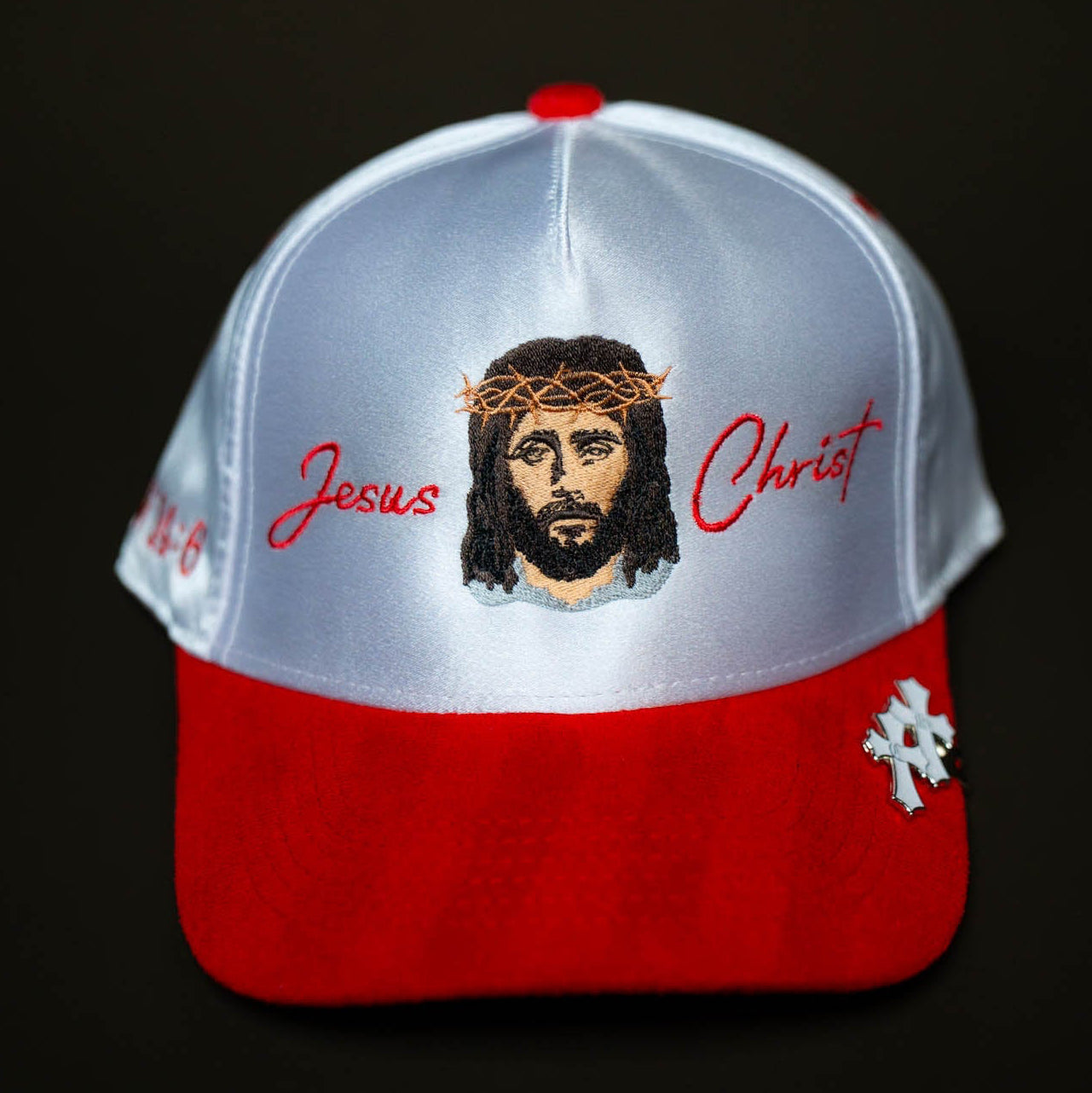 Jesus Christ Hat (WHITE WITH RED)