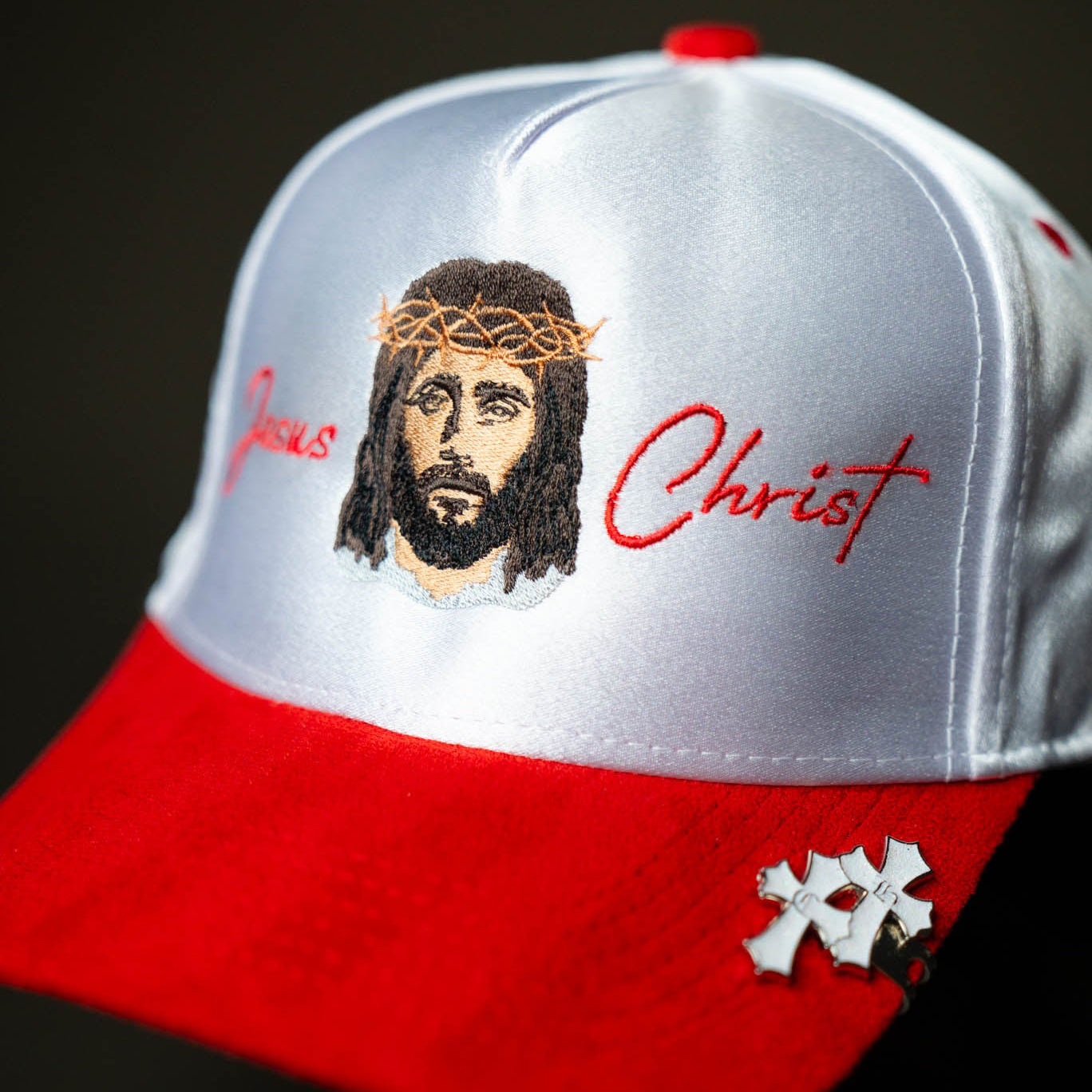 Jesus Christ Hat (WHITE WITH RED)